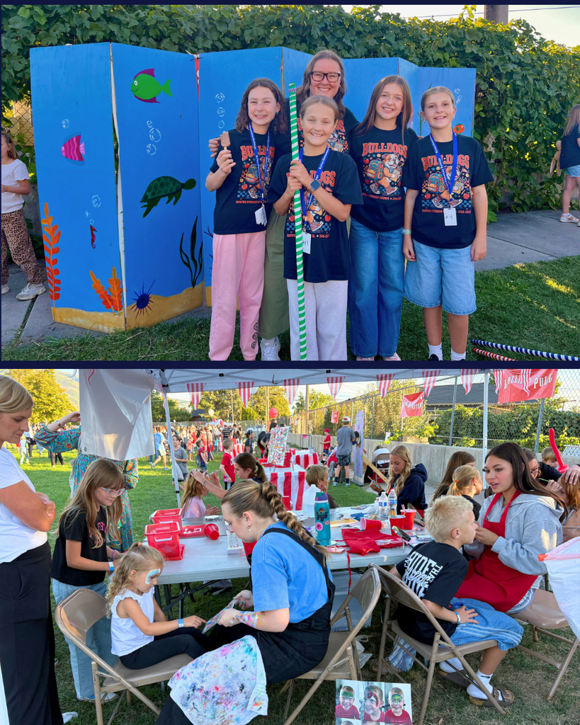 students and volunteers help with games and face painting