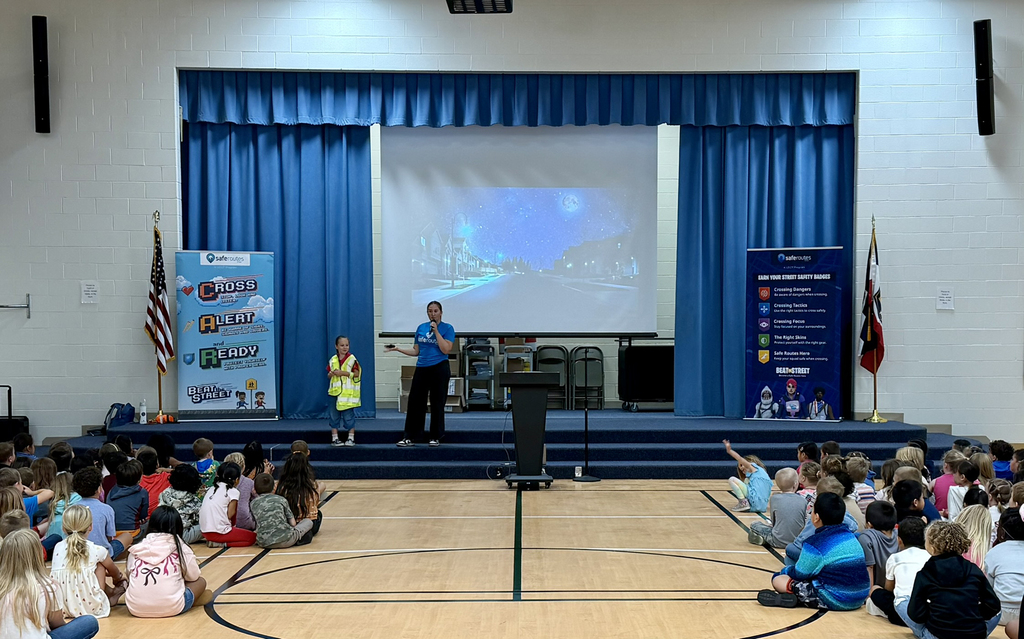 We were joined this morning by Safe Routes Utah! Our students learned how to stay safe while walking in the dark. 