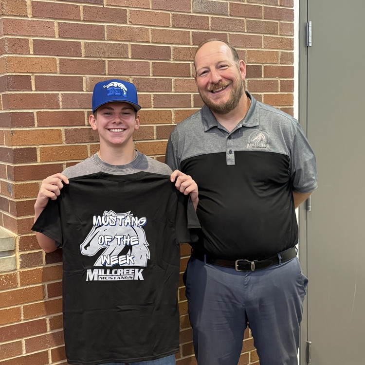 Student Mustang of the Week and Principal Hansen