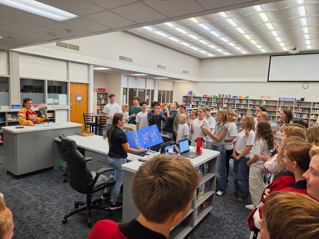 Celebrating our STS today in the library. 