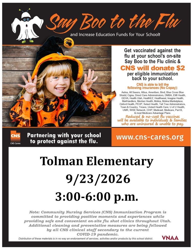 Say Boo to the Flu 9/23/26 3:00-6:00 p.m.