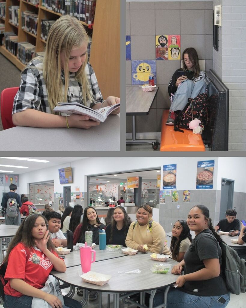 students in the lunch room