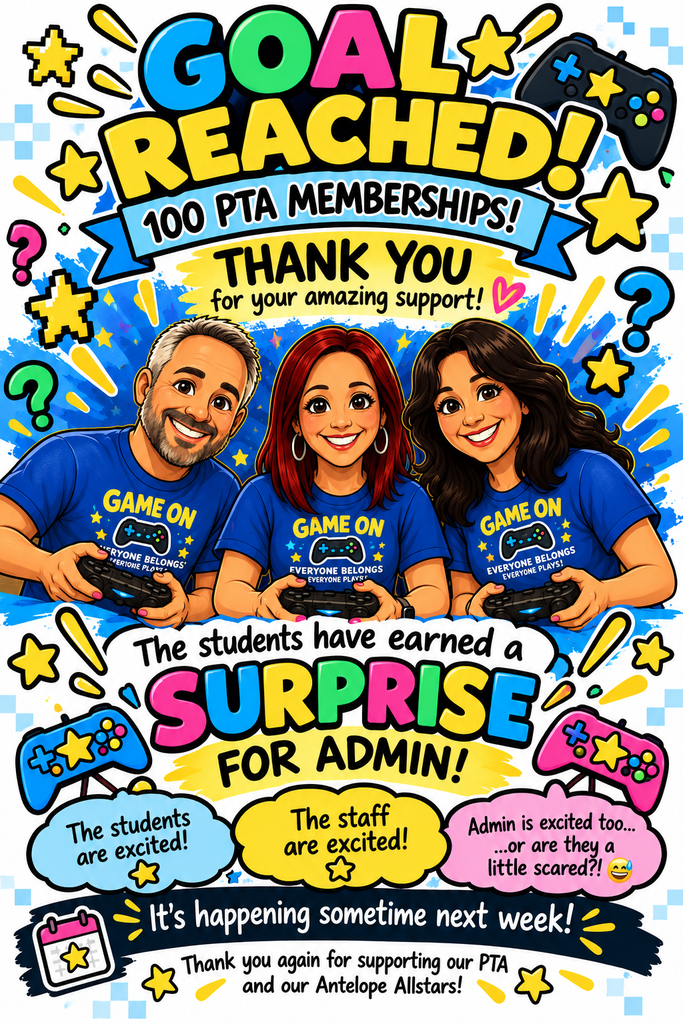 PTA mmbership goal has been reached