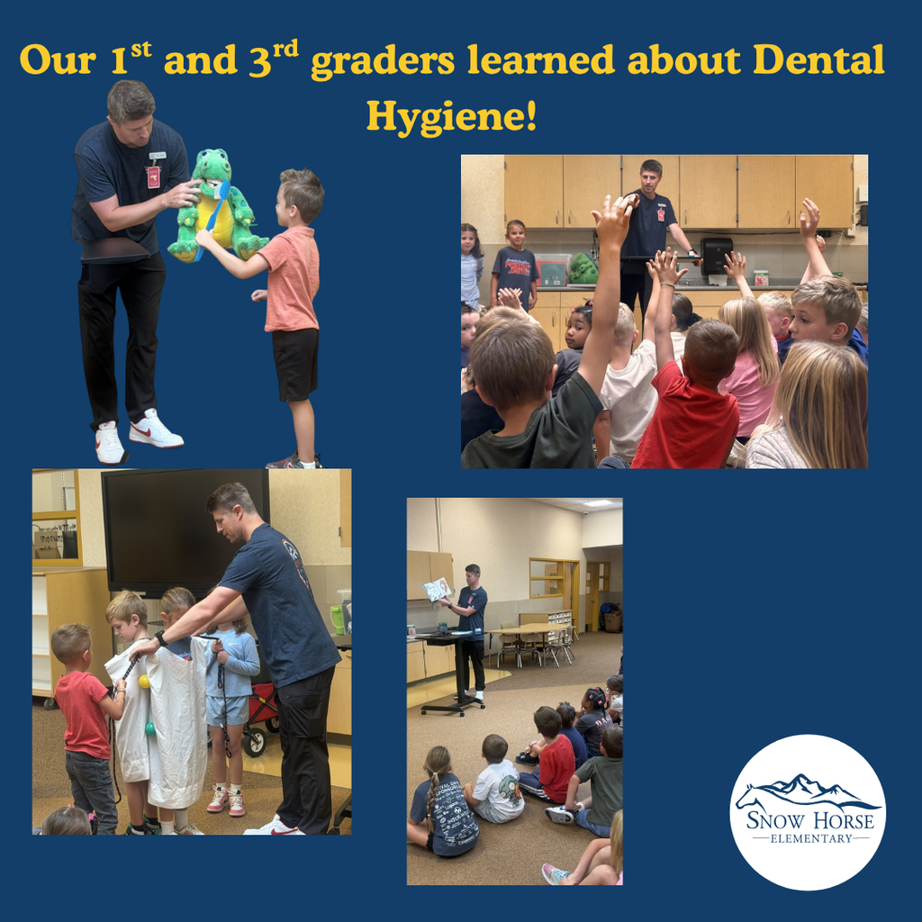 Students learning about taking care of their teeth