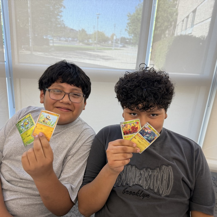 Students with Pokemon Cards
