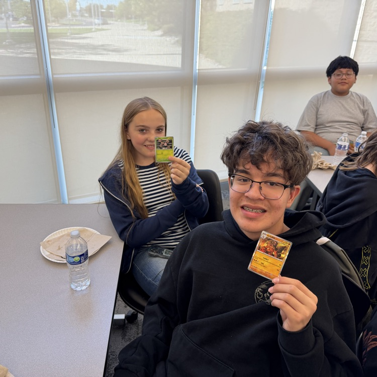 Students with Pokemon Cards