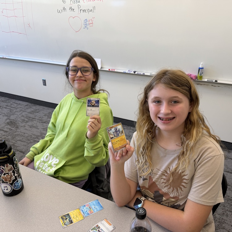 Students with Pokemon Cards