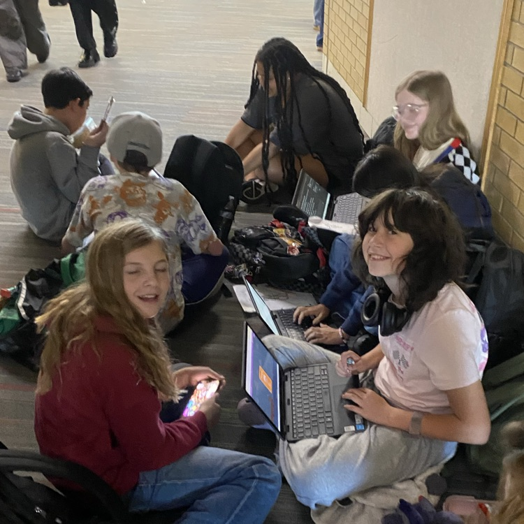 students gathered in the hall