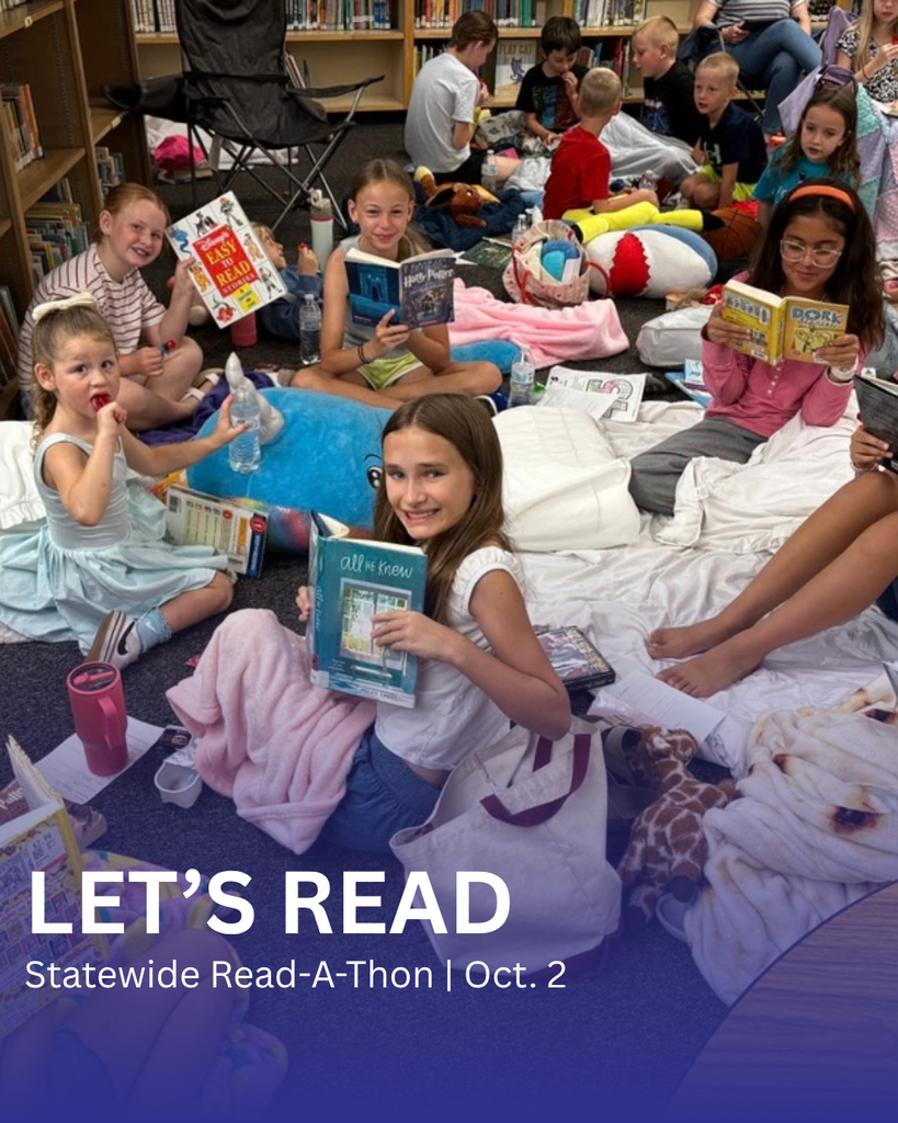 A photo of children at a school read-a-thon