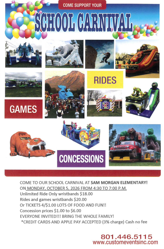 Fall Fest Carnival 10/5 from 4:30 - 7:00pm