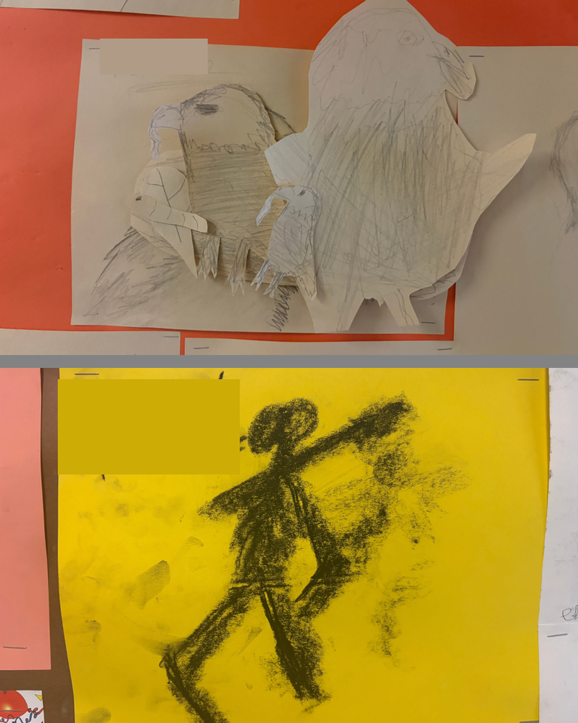 students drawings from art class