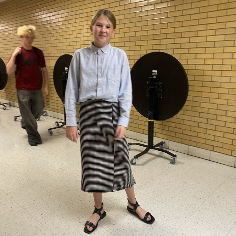 student dressed like teacher