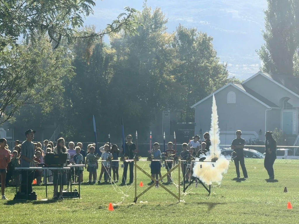 Students and community members watch another successful launch!