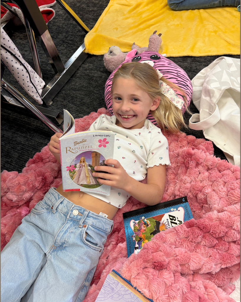 a student reads a book