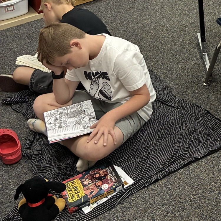 students reading