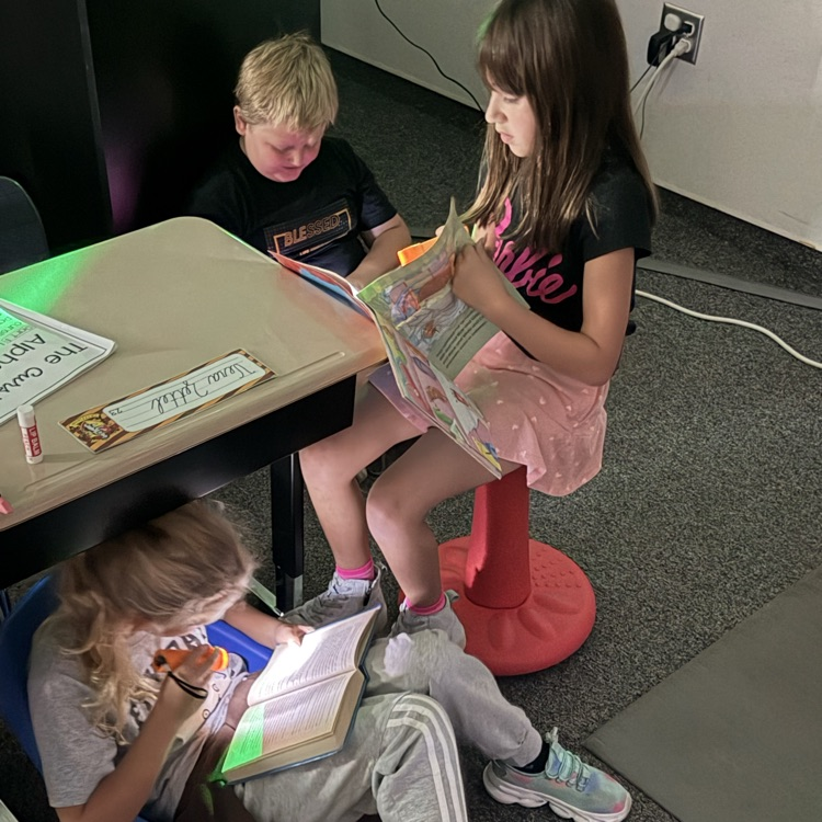 students reading