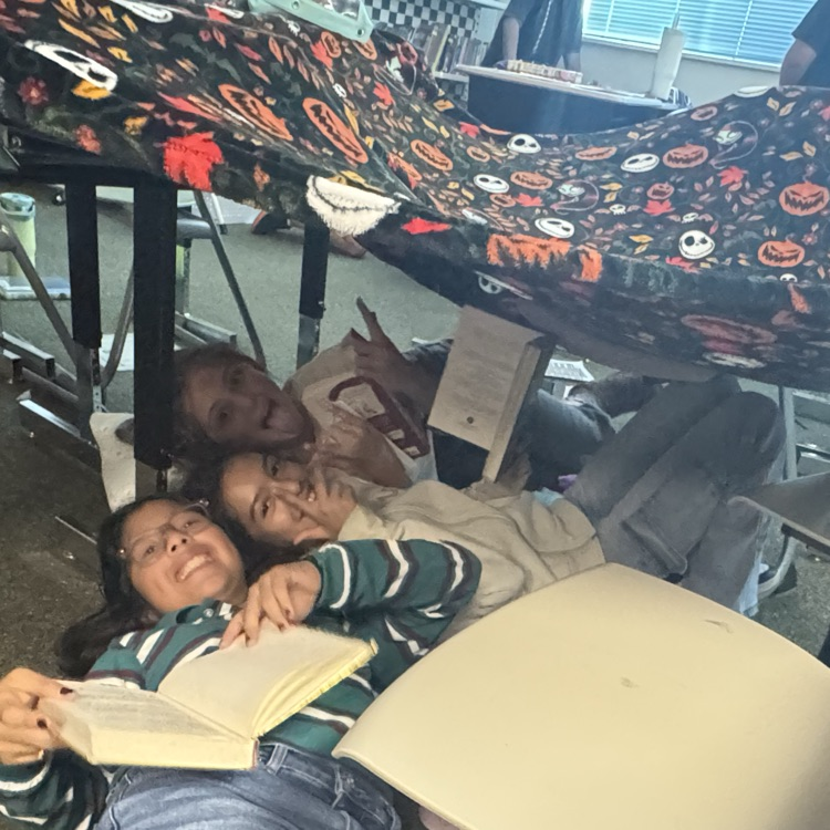 students reading