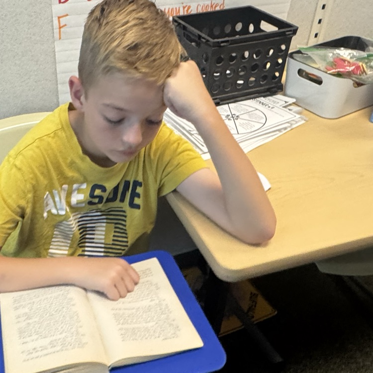 students reading