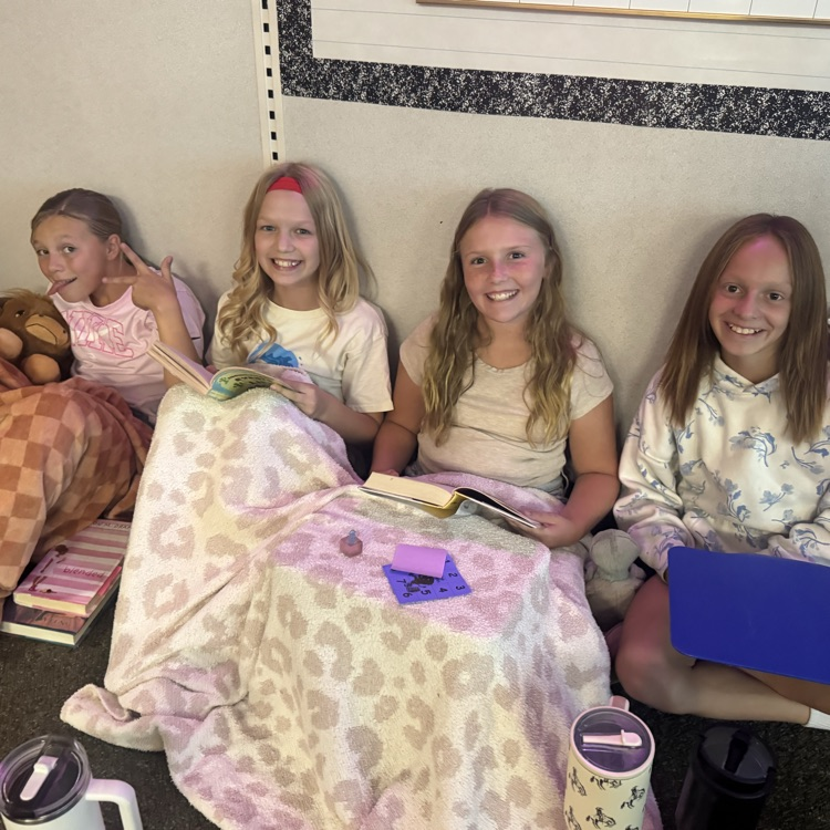 students reading