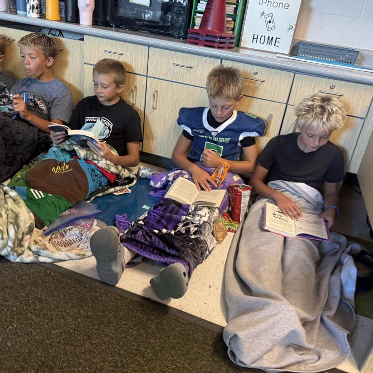 students reading