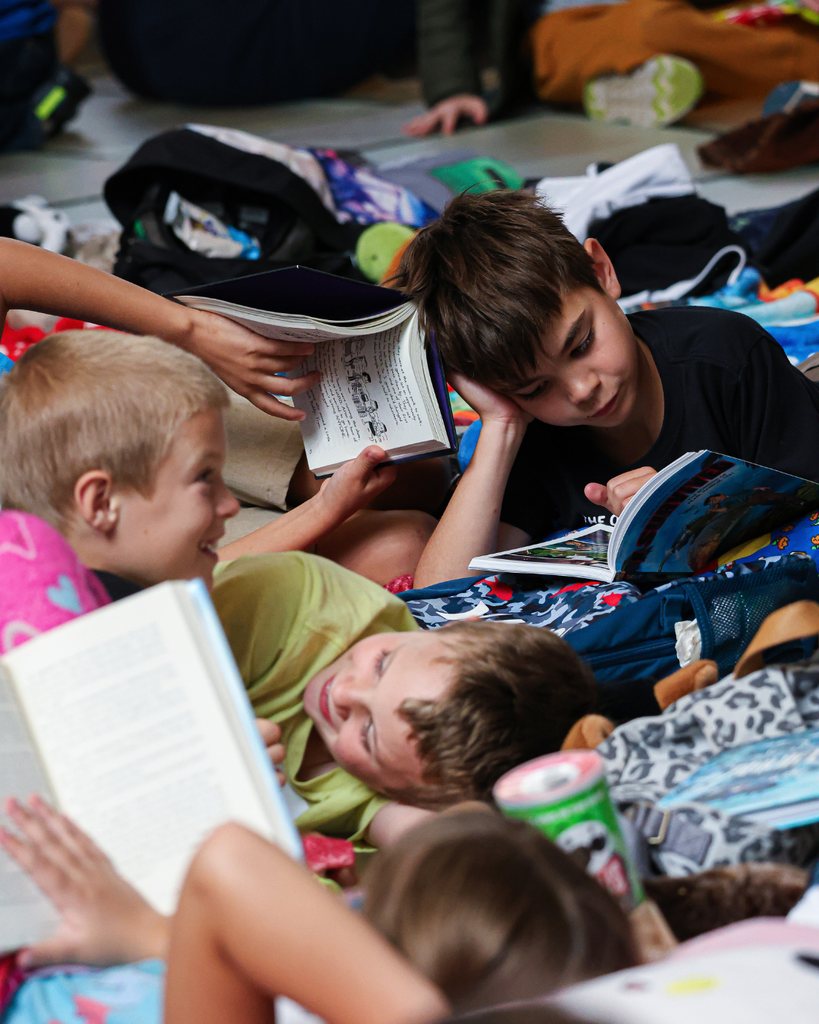 Davis School District students reading at the Utah Reads Read-A-Thon at the Utah State Capitol. 