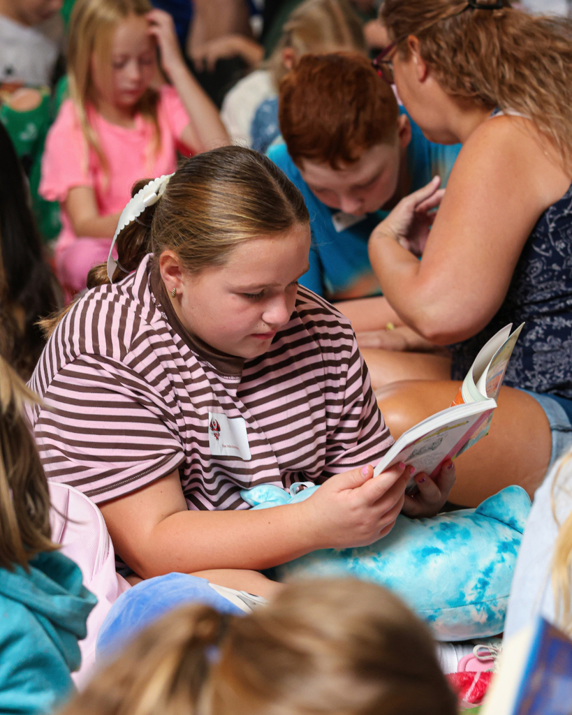 A Davis School District student reading at the Utah Reads Read-A-Thon at the Utah State Capitol. 