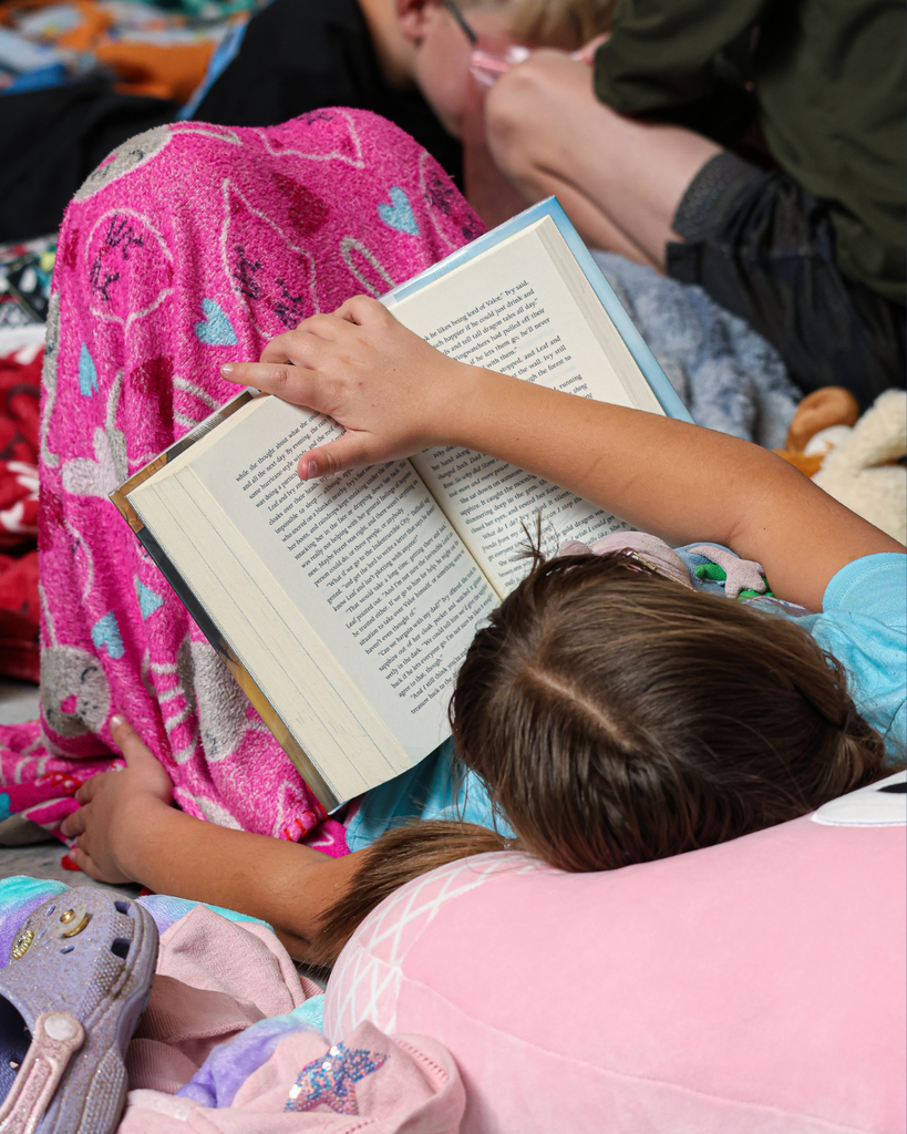 A Davis School District student reading at the Utah Reads Read-A-Thon at the Utah State Capitol. 