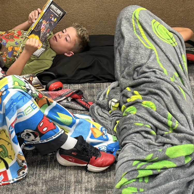 Students reading during the read-a-thon