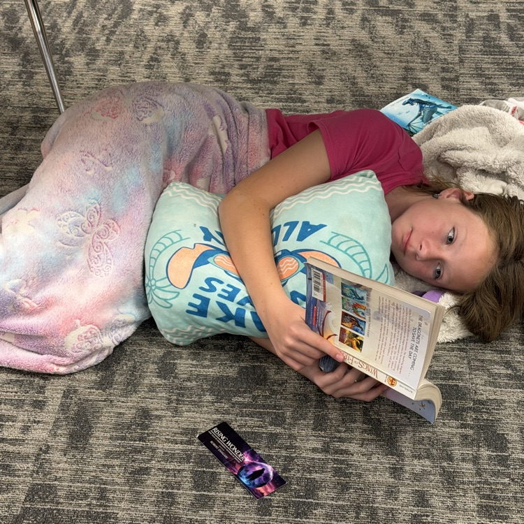 Students reading during the read-a-thon