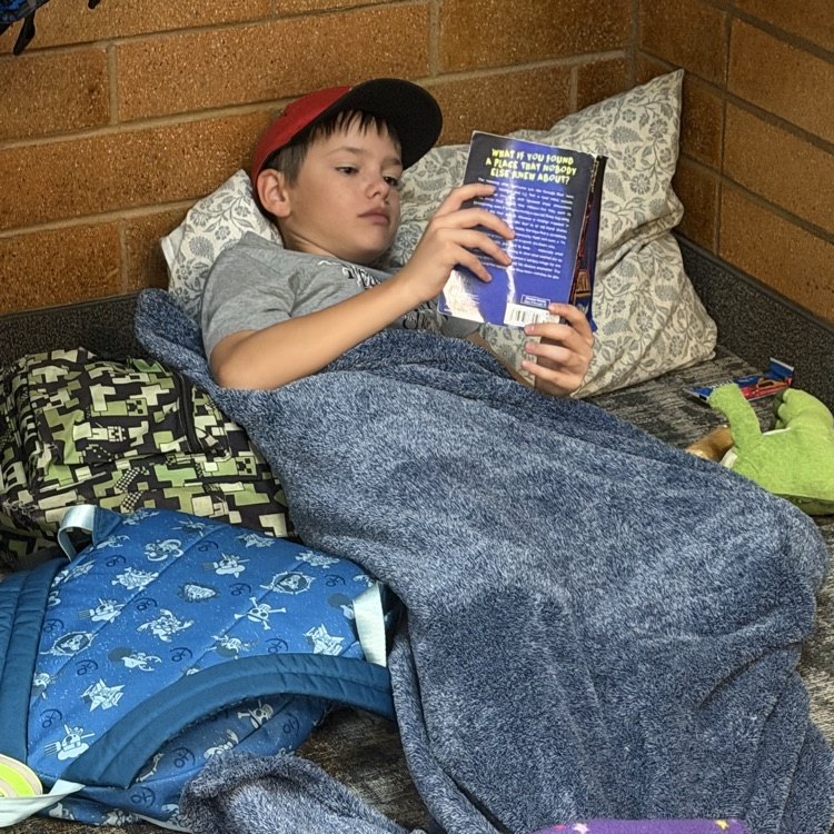 Students reading during the read-a-thon