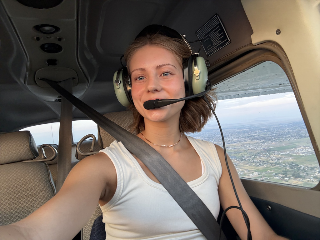 Megan flying
