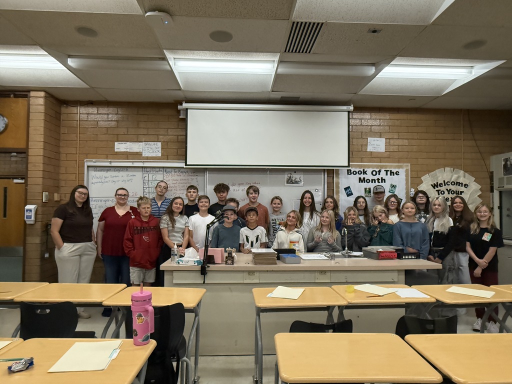 Students with Ms. Connor’s and Ms. Wright to recognize Ms. Connors as the October Teacher of the Month. 