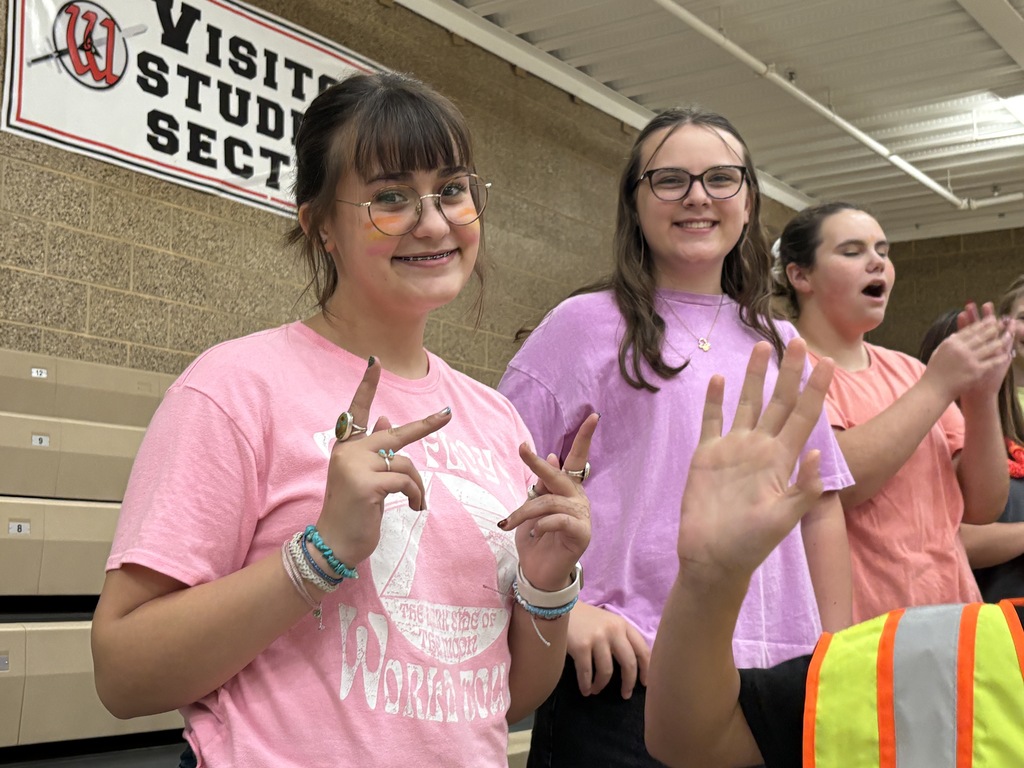 students cheering