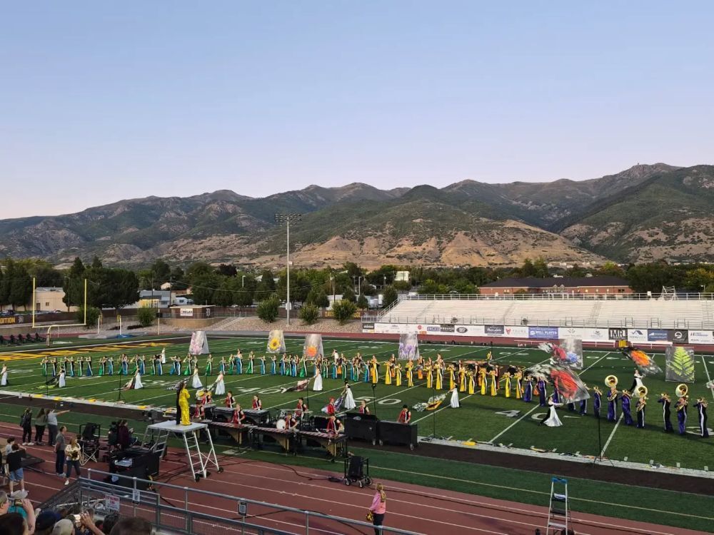 Davis High Band on Football Field