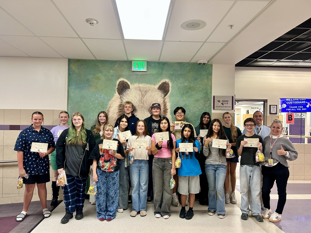 October Students of the Month standing together as a group