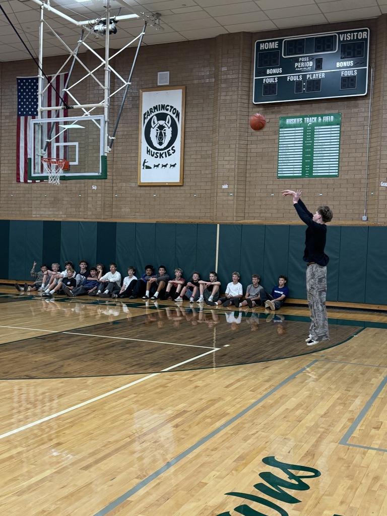 It was students versus teachers in three-point shooting contests for both assemblies. 