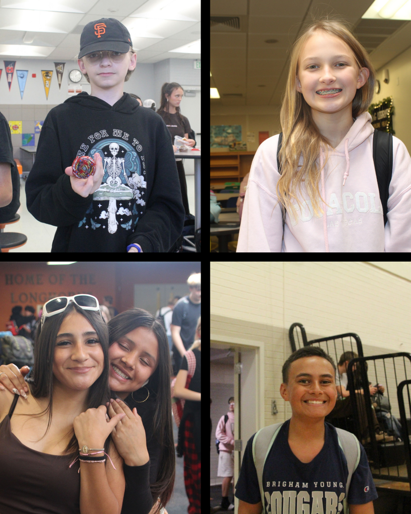 students smiling around school
