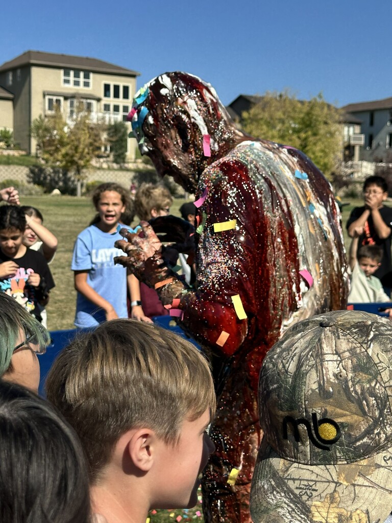 Nr. Nash outside being turned into an ice cream sundae.
