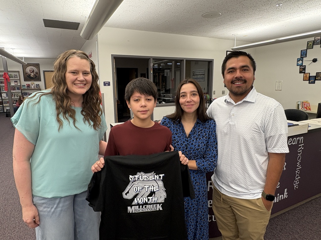 Student of the month, family, and teacher