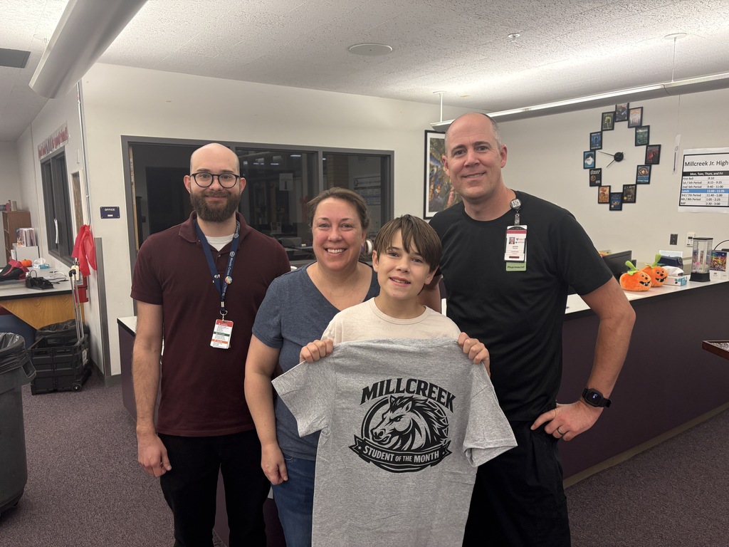 Student of the month, family, and teacher