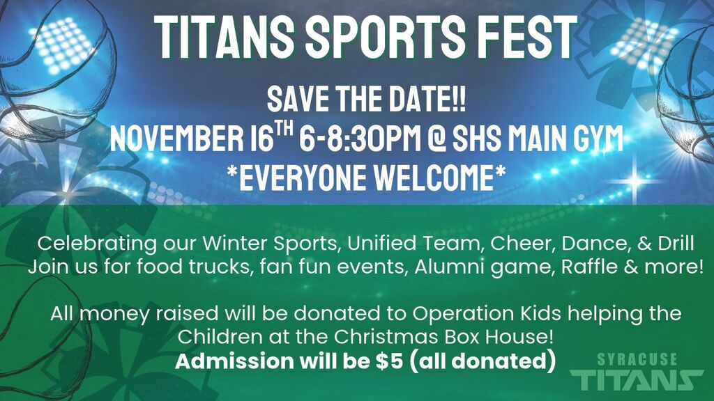Titans Sprots Fest Nov 16, 6-8:30 pm