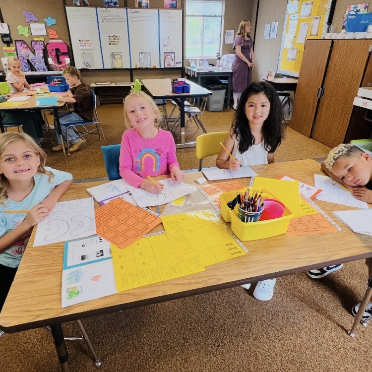 second graders doing an activity in their BTS class