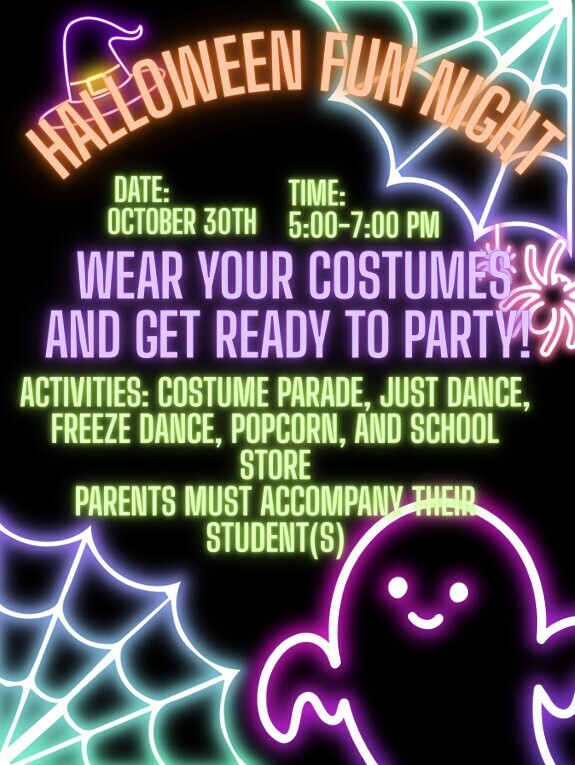 Syracuse Elementary Halloween Sock Hop on October 30, 2026 from 5-7.