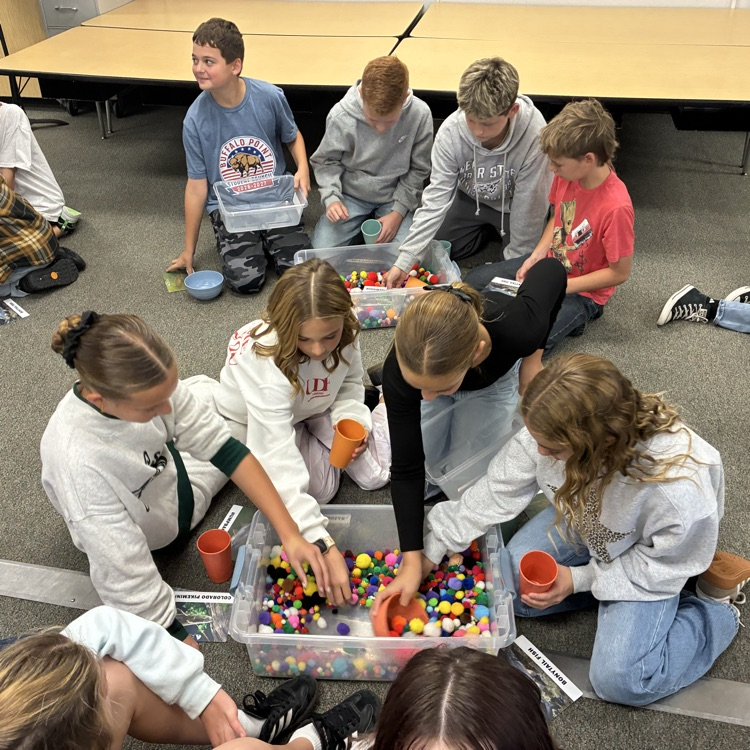 students working together to do an activity