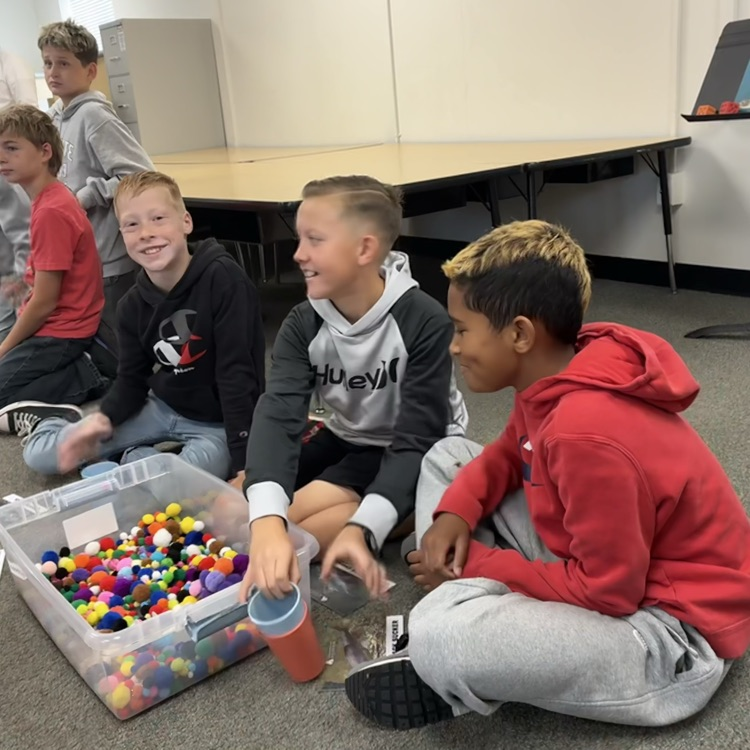 students doing activity together