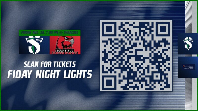qr code for tickets to Syracuse vs Bountiful on Friday Aug 28, 7 pm