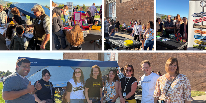 Various images of teachers and students at Ridge City Community Night
