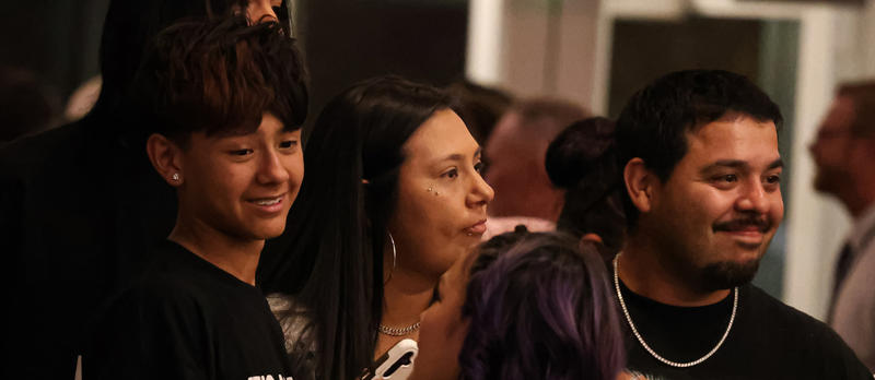Students and families learning at the Native American Family Connection Night.