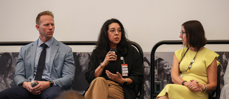 Teachers in Davis School District speak on a panel during a recent AASA visit.