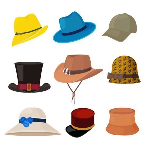 Different styles of hats